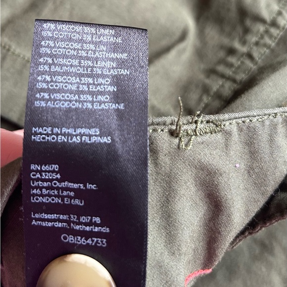 Maeve The Collette Holly Green Linen Viscose Cropped Wide Leg Pants Size 29 - Picture 12 of 15